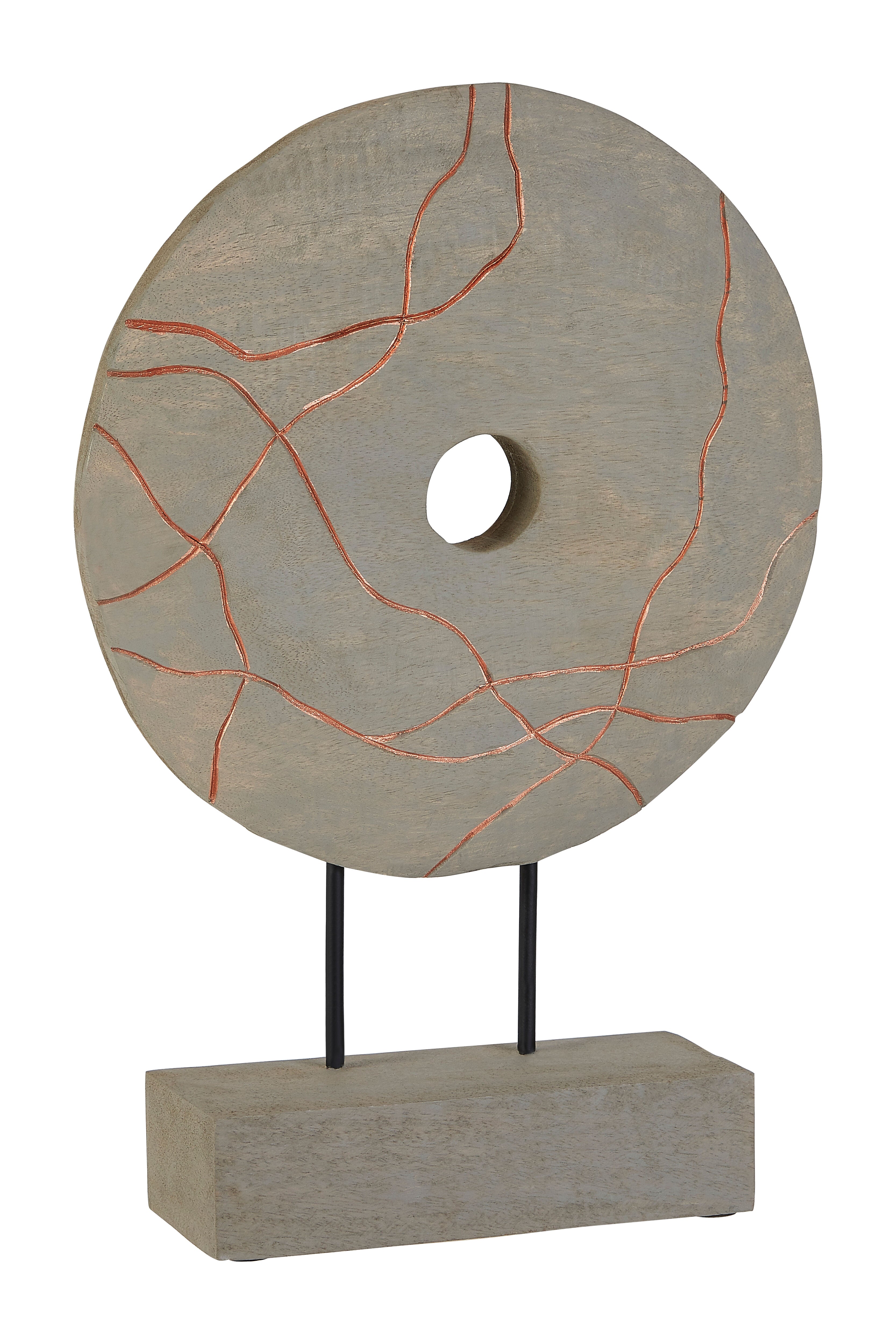 Falun Grey Mango Wood Disc Sculpture
